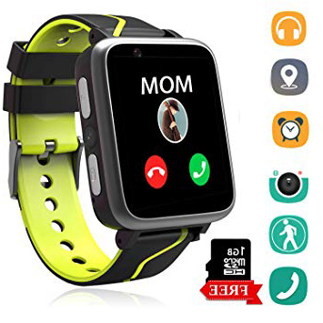 MP3 Reloj inteligente Teléfono Para Niños,Smartwatch con MP3 Player FM Localizador LBS Chat de Voz Cámara Linterna Podómetro para Mirar Regalos Niño Niña de 4-15 Años Compatible con iOS Android,Negro