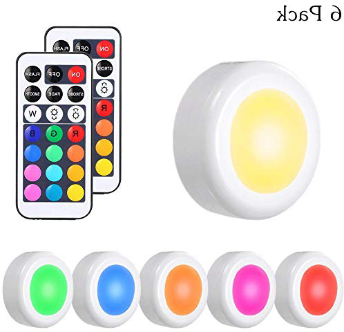 Luz Nocturna Lámpara LED Armario,Tomshine 6PCS Lámpara de Cocina Brillo Adjustable con Pilas con 2 Control Remoto Para Armario Pasillo Vitrina Cocina Garaje