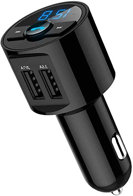 Lorsoul Mechero USB Bluetooth Reproductor MP3 de Carga Dual del Coche Multi-función de Manos Libres de Llamadas Altavoz