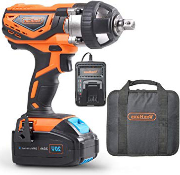 VonHaus Llave de Impacto máx. 20 V con Conductor Cuadrado de ½ Pulgada, 240 Nm - Batería, cargador y bolsa de herramientas incluidas