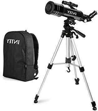 Telescopio Astronómico INTEY – 70 X 400 MMTelescopio Niños, Lente de Alta definición, Portátil (con Mochila), Telescopio con Trípode (k6 mm, k25 mm)