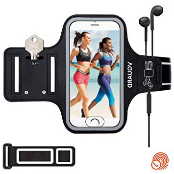 VGUARD Brazalete Deportivo para 6.5 Pulgados iPhone XS MAX/XS/ 8 Plus Caja del Brazalete Antideslizante para Deportes con Soporte para Llaves, Cables, Tarjetas y Banda Reflectante (Negro)