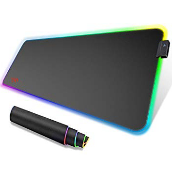 havit Alfombrilla de Raton Gaming RGB 800 * 300 * 4 mm Teclado extendido Extra Grande para Escritorio con Base de Goma Antideslizante para Gamers, PC y Portátil,Negro