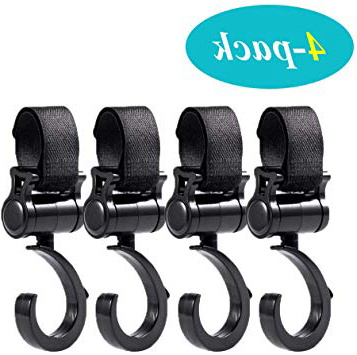Ganchos Carrito Bebé Ganchos para Cochecito Engancha Tus Bolsas de la Compra Bolso o Cambiador en el Manillar de la Sillita Cochecito o Silla de Ruedas Ajuste Universal, 4 Pack