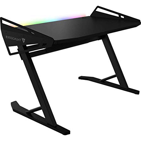 ThunderX3- Mesa gaming con iluminación RGB y altura ajustable. 128 cm