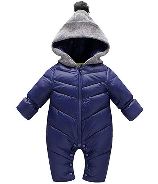 Happy Cherry Ropa de Una Pieza Prenda Exterior Chaqueta de Invierno con Capucha Mono Calentito Enterizo para 0-2 Años Bebés Niños Niñas