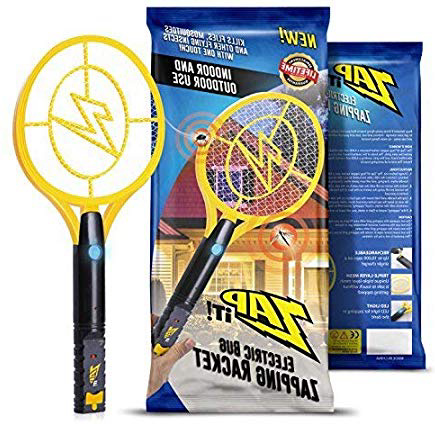 ZAP IT! para Exterminador-Raqueta matamosquitos-Carga USB de 4000 voltios, Luz LED superbrillante para Golpear en la Oscuridad, Amarillo