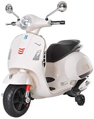 HOMCOM Moto Eléctrica Infantil Coche Triciclo para Niños 3-6 Años Carga 30kg Blanco