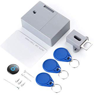 OWSOO Cerradura Inteligente, RFID, Sensor de Tarjeta IC, sin Agujero Perforado, Cerradura Invisible para Cajón, Armario