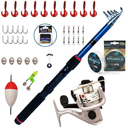 BPS Kit Combo de Pesca Incluye Caña de Pescar Spinning Telescópica Carrete de Pesca Cebos y Accesorios de Pesca para Mar de Agua Salada de Agua Dulce OZL-01071 * 1