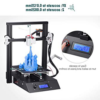 FLOUREON J1 Impresora 3D DIY de Aluminio con Estructura de Metal Completa Alta Precisión Pantalla LCD con Retroiluminación
