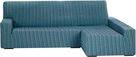 Funda Elástica para Sofá Chaise Longue, modelo MEJICO, Brazo Izquierdo, color AZUL, Tamaño desde 240 a 280 cm