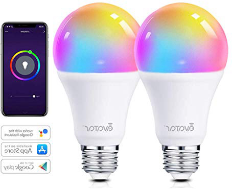 Bombilla Wifi Inteligente, Alexa LED multicolor Lampara E27 7W RGBW 910lm sin Necesidad de hub Compatible con Google Home IFTTT by Avatar Controls (2 paquetes)