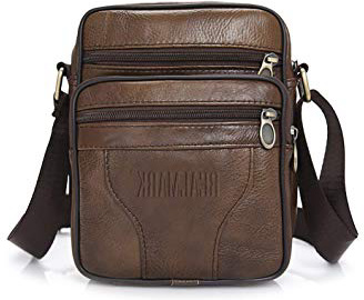 Realmark-Bolso bandolera de piel auténtica para hombre, bolso de negocios