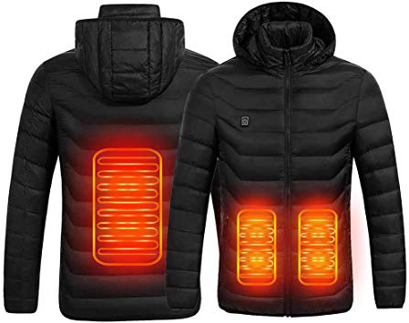 SUPTEMPO Chaqueta con Calefacción,Chaqueta Eléctrica con Calefacción Ropa Calentada para Hombre y Mujer con Carga USB Invierno Abrigo cálido térmica para Ciclismo para Camping Senderismo Esquí Pesca