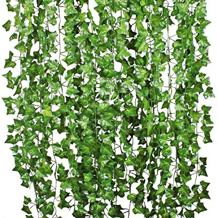 YQing Plantas Hiedra Artificial Decoración Interior y Exterior 84ft-12 Guirnalda Hiedra Artificial De Hogar Boda Jardín Valla Escalera Ventana para Decoración