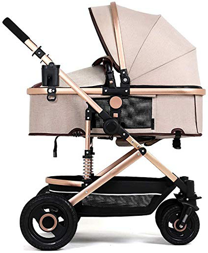 BBYRTC Carrito para bebés La luz del Paisaje Alto Puede Sentarse y acostarse Doble la suspensión Cuatro Rondas Carrito de bebé Carrito de bebé Cuna para bebé