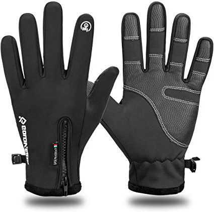 LATEC Guantes de Ciclismo, Guantes Táctiles Impermeables a Prueba de Viento Térmicos y Antideslizantes para Invierno - Guantes para Correr Esquiar Escalar para Hombres y Mujeres