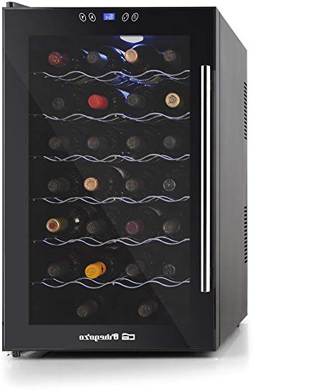 Orbegozo VT 3010 Vinoteca de 28 botellas, volumen de 80 litros, 130 W de potencia, iluminación LED, display digital, Compuesto, Negro, 57.5x45x73.5 cm
