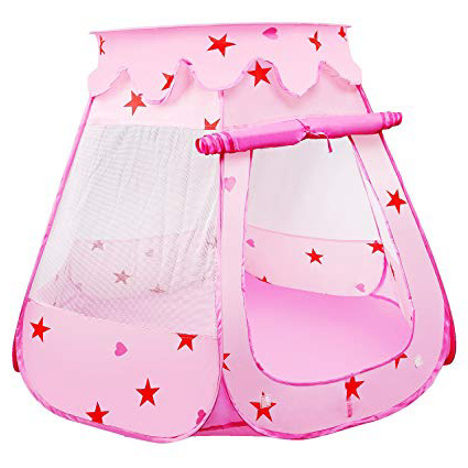 LEADSTAR Tienda de Campaña Infantil con Bolsa Casita de Tela para Jugar Piscina de Bolas Castillo para Interior y Exterior (Rosado)