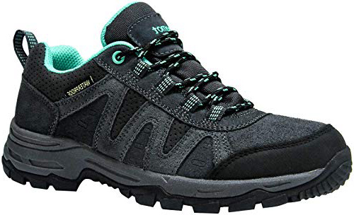 riemot Zapatillas Trekking para Mujer, Zapatos de Senderismo Calzado de Montaña Escalada Aire Libre Impermeable Ligero Antideslizantes Zapatillas de Trail Running, Gris/Verde 36 EU