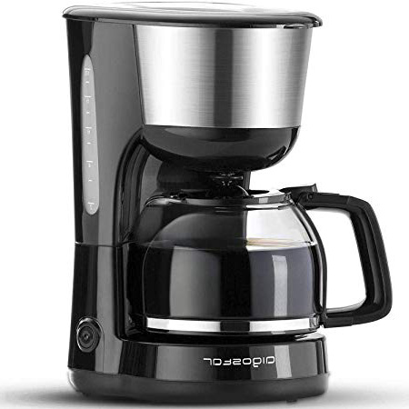 Aigostar Chocolate 30HIK–Máquina de café, 1000W cafetera de filtro, con filtro reutilizable y función de mantener caliente. Sistema antigoteo. 1,25 litros y libre de BPA. Diseño exclusivo.