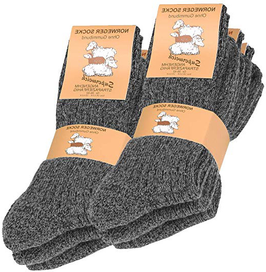 Vincent Creation® 6 pares de gruesa y cálida noruegos calcetines para hombre