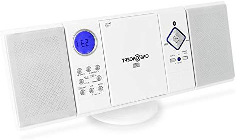 oneConcept V-12-BT - Mini Cadena compacta , Estéreo , Bluetooth , Radio FM/Am , Reproductor de CD y MP3 , USB , Memorias , AUX , Montable en Pared , Mando a Distancia , Blanco