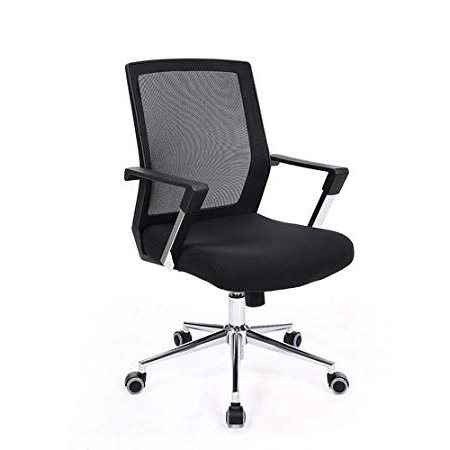 SONGMICS Silla giratoria de Oficina Silla de Escritorio de Malla Altura Ajustable Negro OBN83B