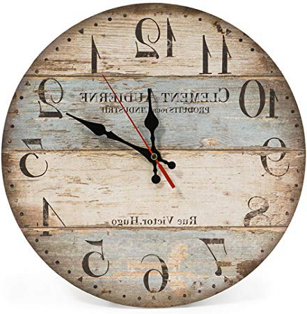 LOHAS Home 30 cm Reloj de Pared de Cuarzo Estilo Toscano Vintage Francesa Paris Reloj de Madera (Victor Hugo)