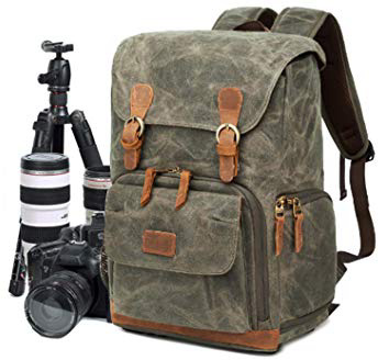 Mochila de Cámara Profesional Impermeable Multifunción Mochila Viaje para Cámaras Réflex y Accesorios,Lona de Gran Capacidad Mochila para Cámaras y Accesorios SLR Digitales