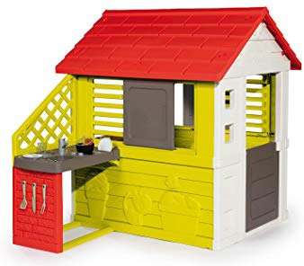 Smoby- Casa Infantil Nature II con Cocina y Accesorios (810713), Color verde