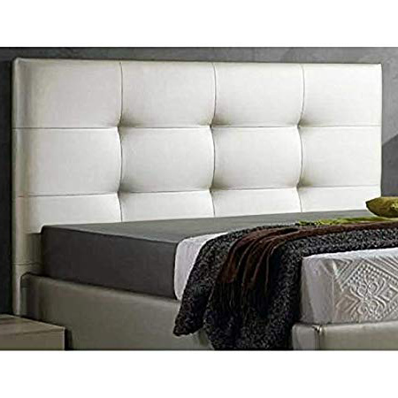 ED Cabecero Cama tapizado Polipiel Mod. Texas Todas Las Medidas y Colores (Blanco, 105 * 70)