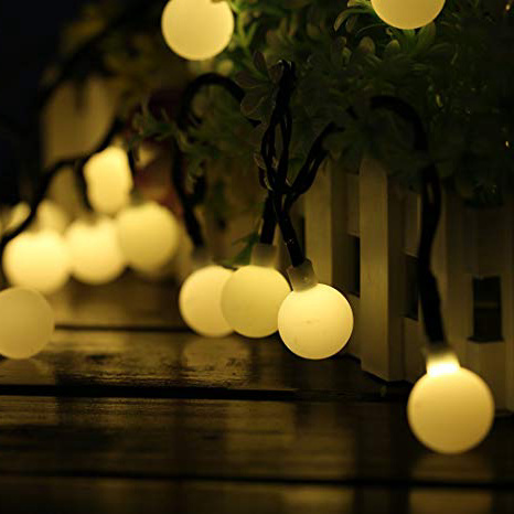 60 LED 10M Cadena Solar de Luces, IP65 Impermeable 8 Modos Luces Decorativas, Guirnaldas Luminosas para Exterior,Interior, Jardines, Casas, Boda, Fiesta de Navidad (Amarillo)