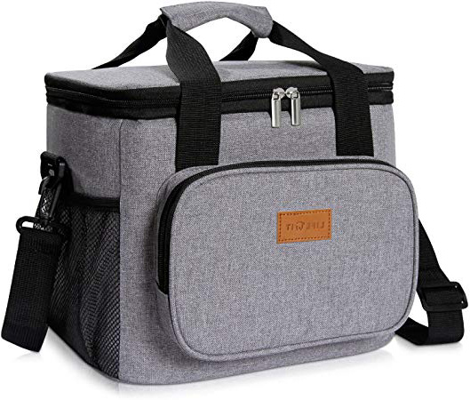 Lifewit 15L Bolsa Isotermica de Almuerzo Nevera Portatil para Alimentos Frutas,Porta de Comida Con Forro Plástico Aislamiento Térmico,Genial Para Playa,Picnic,Camping,Barbacoa (gris 37)