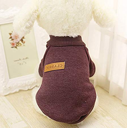 Idepet - Sueter para mascota, gato o perro, forro polar para cachorro medium marron