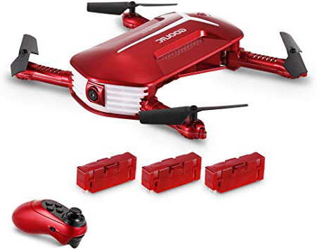 Drone con cámara, GoolRC T37 Mini 2.4G 6 Axis Gyro WIFI FPV 720P Cámara HD Quadcopter, Sensor de gravedad de control remoto, Plegable RC Selfie Pocket Drone con dos baterías adicionales