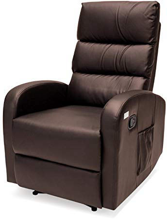 Novohgoar Sillón de Masaje Comfort con Sistema de Calor Lumbar y 10 Motores que cubren las 4 Zonas Corporales (Chocolate)