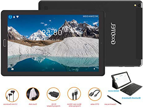 Tablet 10.0 Pulgadas GOODTEL 4G Android 8.0 NEGRO Tablets PC con 3GB RAM + 32GB ROM y 8000mAh Batería & 5.0 MP + 8.0 MP HD la Cámara , Dobles SIM y TF Card Apoyo Tablet (WI-FI,GPS Bluetooth,FM Radio)