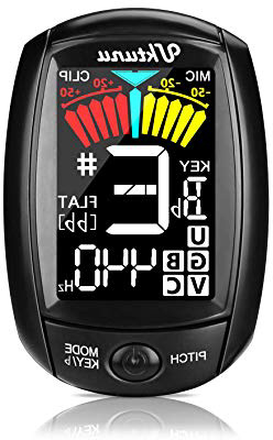 Guitarra Afinador de Clip Uktunu A3-CS Afinador de Guitarra Electrónico Para Guitarra Cromáticos Bajo Violín Ukulele, Digital Sintonizador Pantalla a color LCD, Apagado Automático - Negro