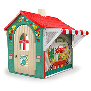 INJUSA- Casita de Juguete Market House con Toldo y Persiana para Niños de 3 años con App Educativa de Realidad Aumentad Casa, 29 cm (2036)