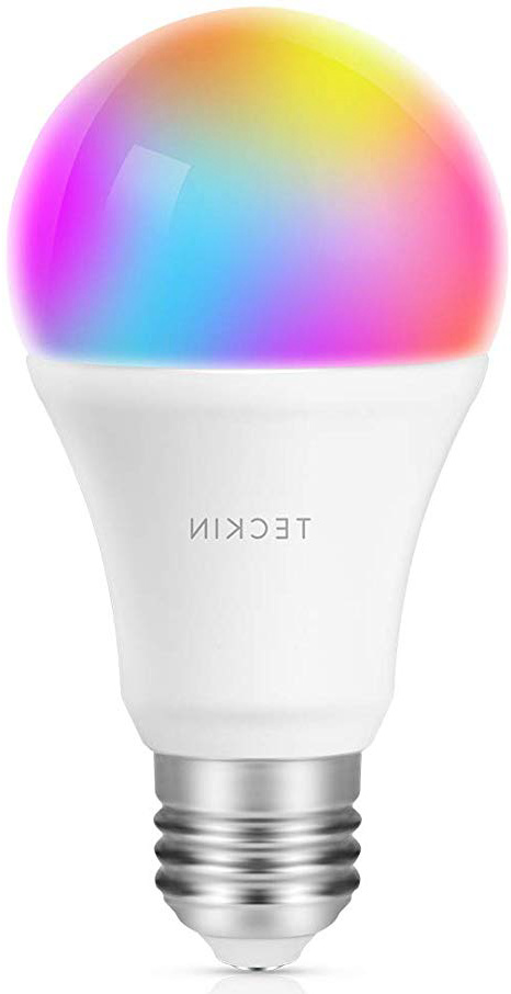 TECKIN Bombilla Inteligente LED WiFi con luz cálida 2800k-6200k + RGB lámpara color cambiable Funciona con móvil, Google Home y IFTTT, E27 60W equivalente 7.5W (no se requiere hub)