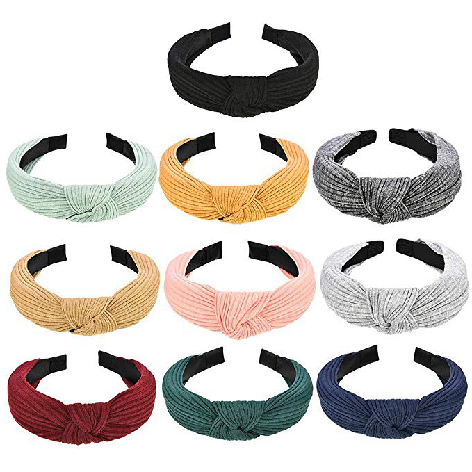 Cintas Para La Cabeza Para Mujer Cintas Para La Cabeza De Punto Cintas Para La Cabeza Anudadas Nudo Cruzado Bandas Elásticas De Invierno Cintas Para El Maquillaje Banda Para El Cabello Juego De Aro