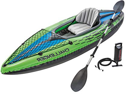 Intex 68305NP - Kayaks deportivos (Kayak inflable, 1 personas(s), 100 kg, PVC, 274 X 76 X 33 cm, color Negro, Verde