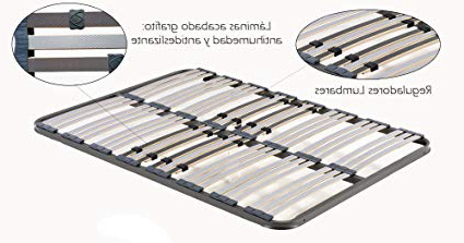 HOGAR 24 Somier Multiláminas con Reguladores Lumbares, Sin Patas, Acero, 150x190cm