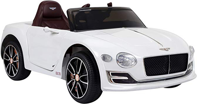 Homcom Coche Eléctrico para Niño 3-8 Años Bentley con Mando a Distancia MP3 USB Luces y Sonidos Asiento de Cuero Apertura de Puerta 108x60x43cm Carga 30kg