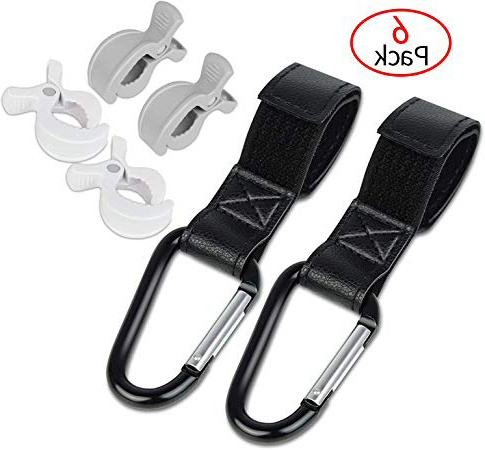 2 Pack Ganchos Carritos de Bebé + 4 Pack pinzas para cochecito de bebe,Gancho Para Colgar Cochecito Muselina o las Mantas Para Colgar Cartera Bolso Bolsas, Universal