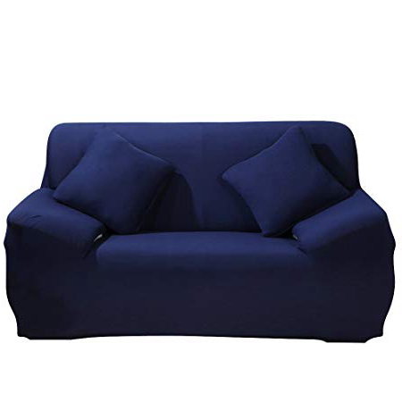 SHANNA Funda de sofá 1 2 3 4 Funda de sofá Funda de Asiento Antideslizante sofá sofá sofá elástico Tejido Protector por, Azul Marino, 2-Seater Chair + 1pcs Free Pillowcase