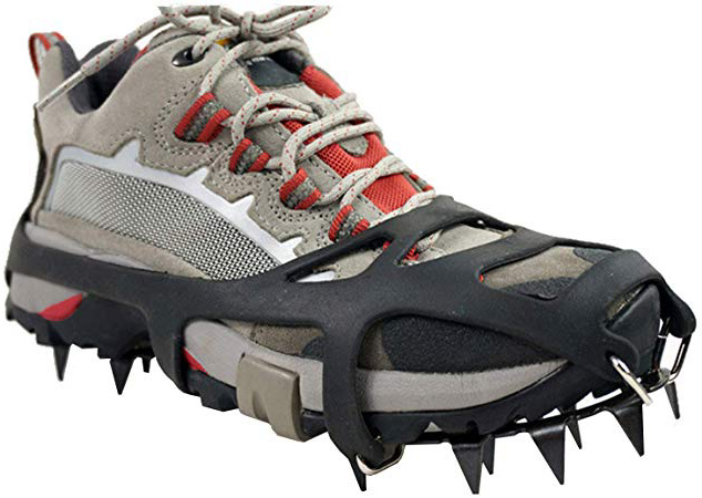 TourKing Winter Ice Traction Cleats Universal 18 dientes, equipo de escalada Crampones Pinzas para hielo Crampon Ice Snow Ground Antideslizante
