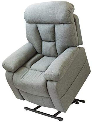 Deluxe - Sillón Relax Masaje Elevador Levanta Personas Eléctrico Calor Lumbar - Para Personas Mayores O Movilidad Reducida - Tela de Máxima Calidad (Gris)